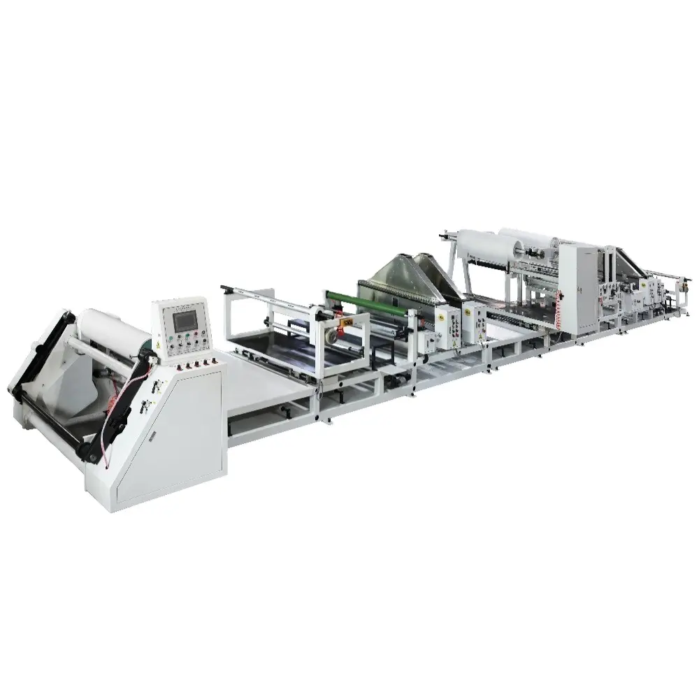 Semi-auto fralda de bebê e absorvente higiênico Raw Material Linha de produção completa Estrutura de 5 camadas SAP sap sheet Making Machine