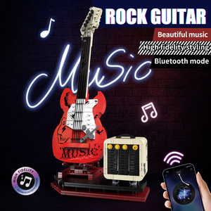 Modello RC a vapore programmabile fai da te stelo di assemblaggio di chitarra Bluetooth musicale Set di blocchi educativi giocattoli