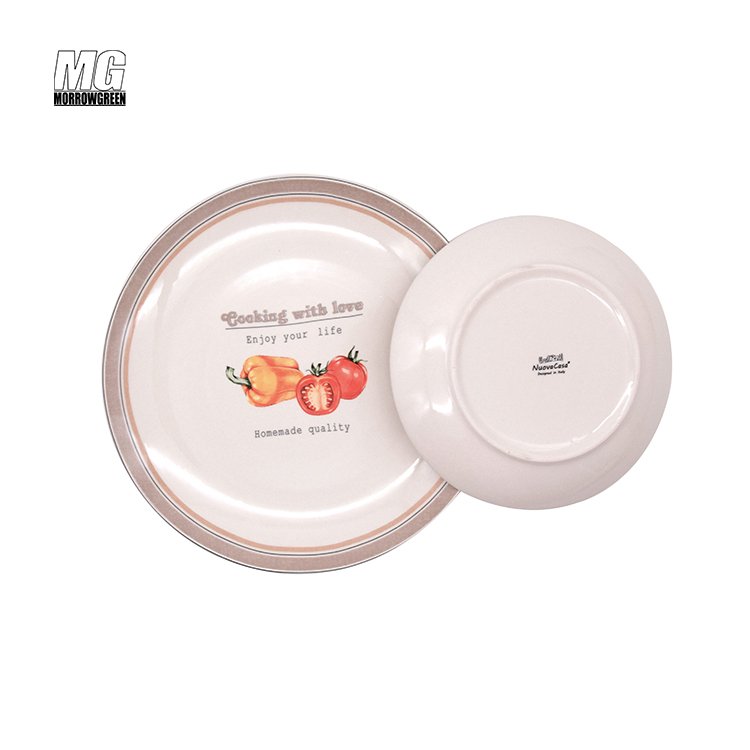 Stoneware Porcelain Wedding Engraving good quality concise design restaurant hotel plates sets dinnerware ceramic dinner