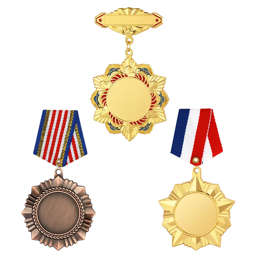 Medallas y insignias personalizadas para el personal, insignias de diseño de su propio logotipo en blanco