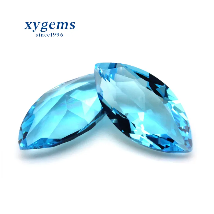 Decorativo azul gemas de vidrio de diamante Marquesa forma cuentas de cristal aqua cuentas claro de piedra de cristal