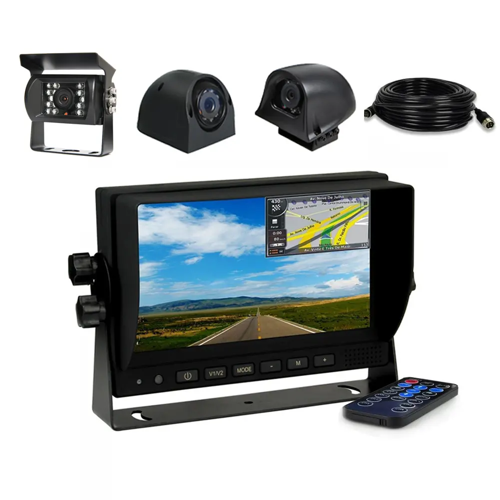 With DVR Digital Video Recorder Support SD Card HD AHD 800x480 7" TFT LCD Screen Car Closed Circuit Television Parking Monitor