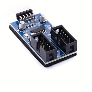 Placa base USB 9Pin USB 2,0 Hembra Negro Interfaz Header Splitter 1 a 2 Adaptador de cable de extensión Conectores HUB USB de 9 pines