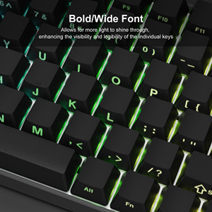 ชุดปุ่มกด PBT ด้านพิมพ์ลายด้านข้างกุญแจยิงสองชั้นทะลุผ่านที่กำหนดเอง keycaps สีดำโปรไฟล์ OEM กุญแจ136 - Product Image 4