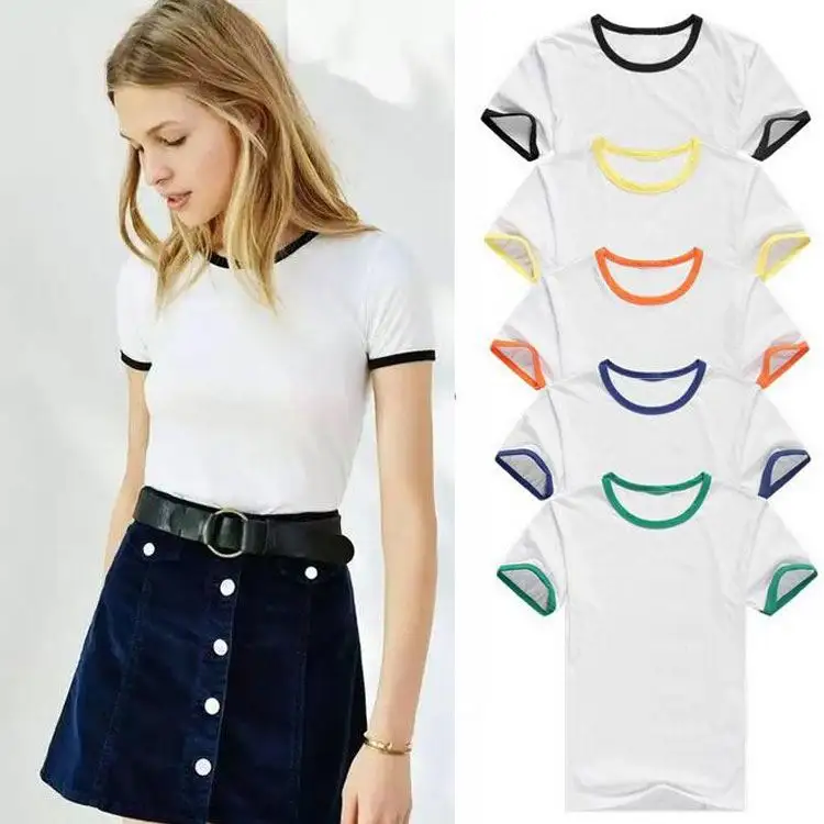 Damen Vruchten Van Loom Ringer Tee Baseball Campanero Mens 2 Tone Vrouwen 100% Gekamd Katoen Vrouwen T Shirt Met Korte mouw