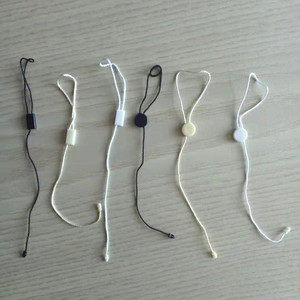 Línea de cuerda de etiqueta colgante de ropa de nailon cuadrado redondeado de plástico desechable de doble enchufe en blanco barato para ropa - Product Image 1