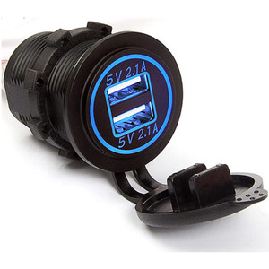 12-24v汽车改装4.2A双孔<span class=keywords><strong>USB</strong></span>汽车充电器5V 2.1A/2.1A 4.2A汽车充电器