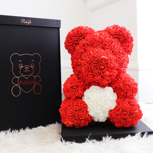 人気商品人工愛造花ギフトクマバレンタインフラワーローズベア用