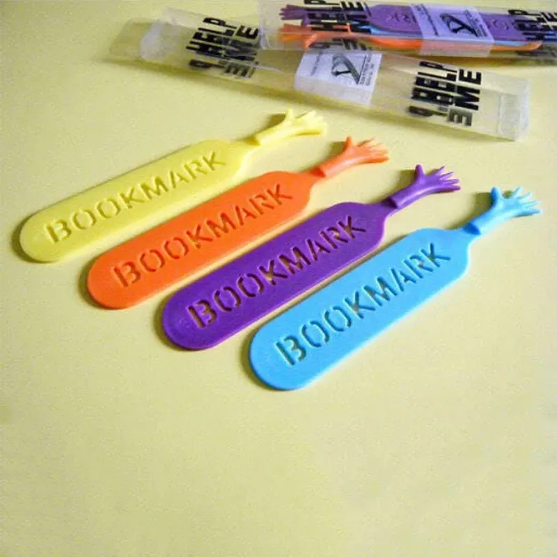 Best Selling 4Pcs/Box Creative Finger Help Me Novelty Bookmark Kids Gift School Stationery Supplies