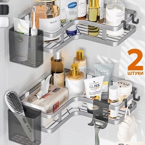 ชั้นวางของในห้องน้ำแบบติดผนังเข้ามุมโลหะสามเหลี่ยมออกแบบมาให้ปราศจากหมัดสำหรับใช้ในห้องน้ำแบบข้ามพรมแดน - Product Image 3