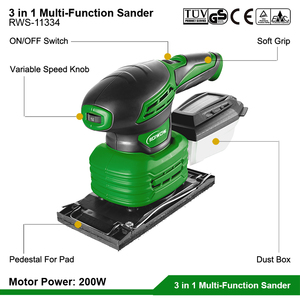 200W Portable Mini Electric Random Orbital <strong>Sander</strong> Woodworking 3 in 1 Multi-Function Wood Detail Finishing Orbit Sheet <strong>Sanders</strong> - Product Image 3