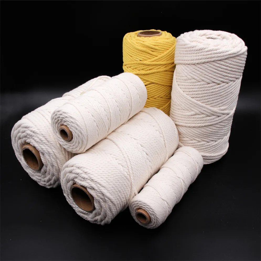 Cabo de fio de algodão para macrame baiyuheng, cabo de pendurar para macrame, nó chinês, 3 mm