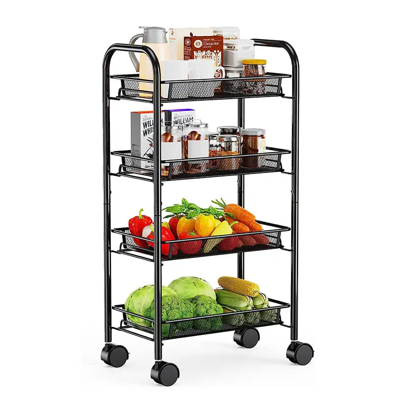Organizzatore di cucina può essere deposito mobile casa frutta e verdura organizzatore multi-funzionale rack di stoccaggio con puleggia