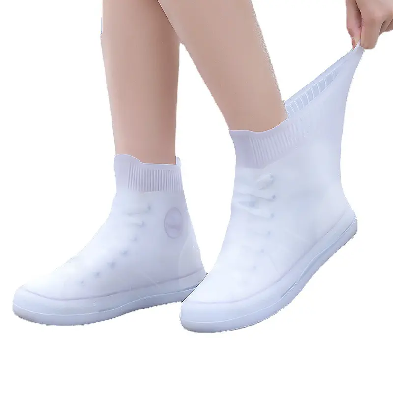 Нескользящие водонепроницаемые резиновые протекторы для обуви из ТПЭ, многоразовые плотные Чехлы для дождевых сапог