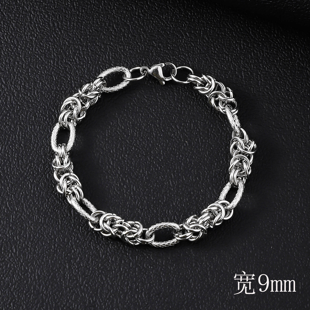 9mm carved egg-shaped bracelet - 21cm