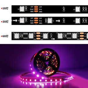 マジックLEDストリップDC12V WS2811 5050 RGBIC LEDストリップ18LED/M 30LED/m 60LED/mアドレス指定可能なLEDストリップライト - Product Image 2