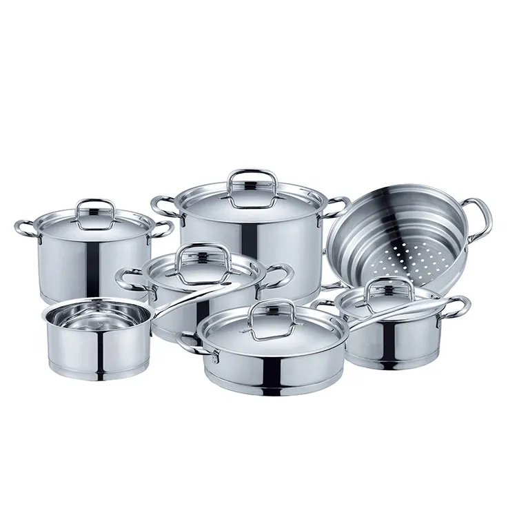 Fornitore della cina 12pcs in acciaio inox set di pentole di prezzi amc