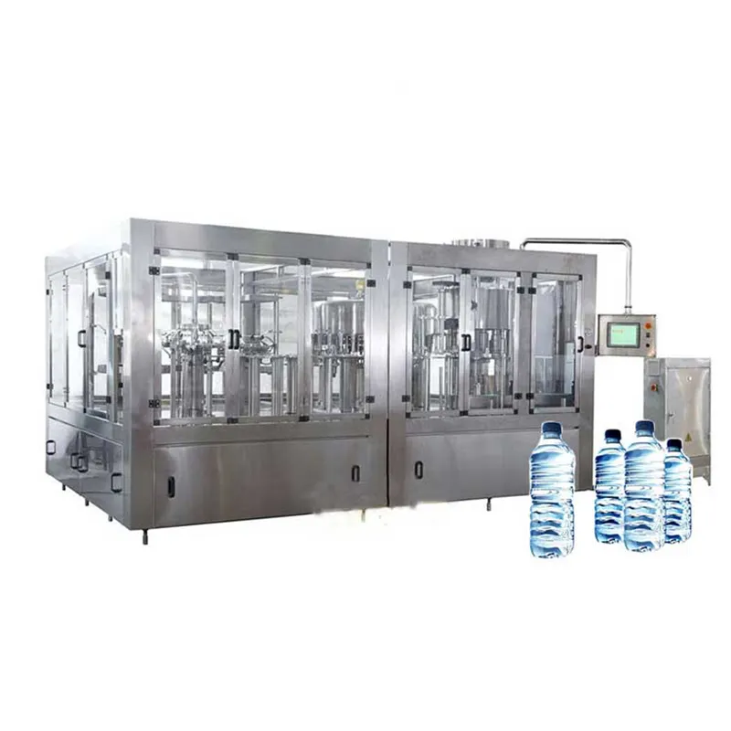 Remplisseuse automatique de bouteilles d'eau minérale monobloc 3 en 1/ligne de production