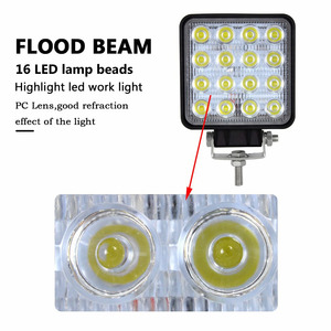 Off Road kare LED çalışma ışığı 48W LED çalışma 10-30V IP67 spot sel sürüş far için traktör 4WD UTV ATV - Product Image 6