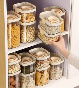 Contenedor de comida para perros, contenedores de almacenamiento de alimentos apilables para mascotas, juego de contenedores de almacenamiento de alimentos PP con tapas