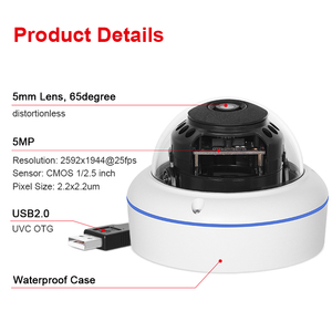 5MP Dome Outdoor Waterproof USB <strong>Camera</strong> 5mm 65-degree Distortionless Wide Dynamic for Home Office Store Security with CMOS <strong>Sensor</strong> - Product Image 2