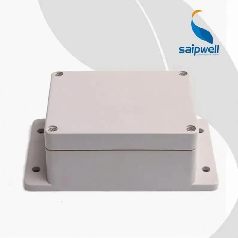 Boîtes de jonction en plastique Saipwell IP65 Boîtier électrique étanche avec couvercle gris à oreille Boîte étanche à vis