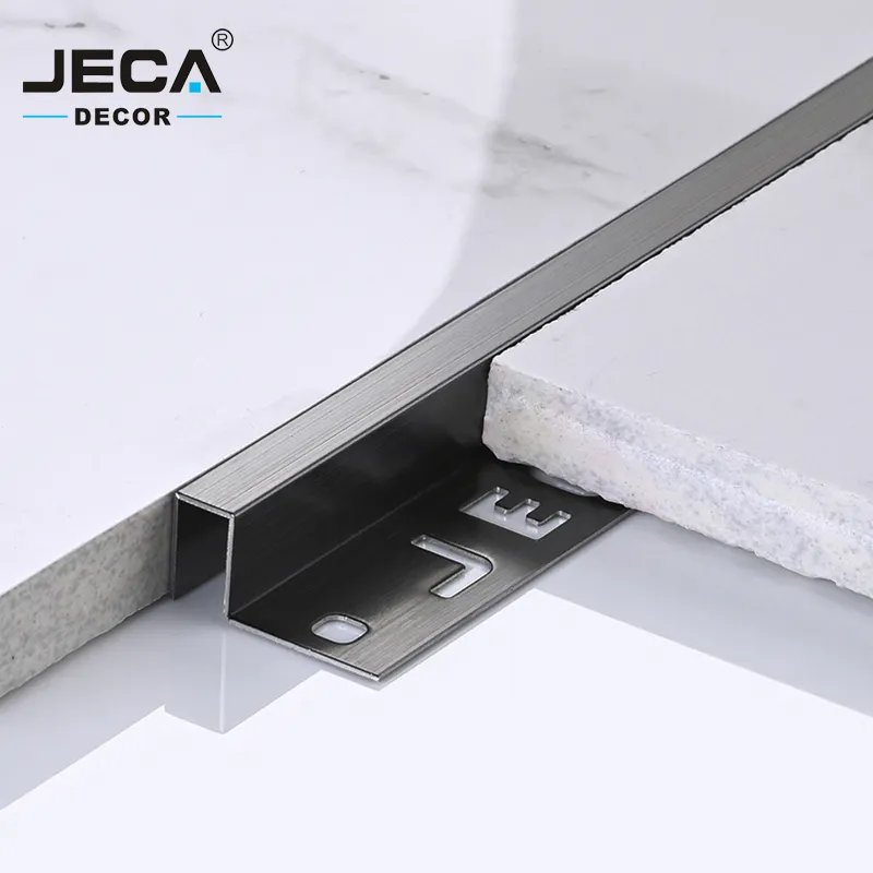 Foshan JECA, superventas, esquinas de ajuste de azulejo de Metal de acero inoxidable, perfiles de borde de azulejo para tira de acabado de azulejo de pared para suelo