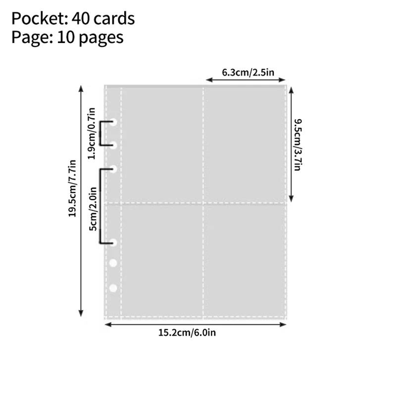 10pcs clear 4 slots inner pages