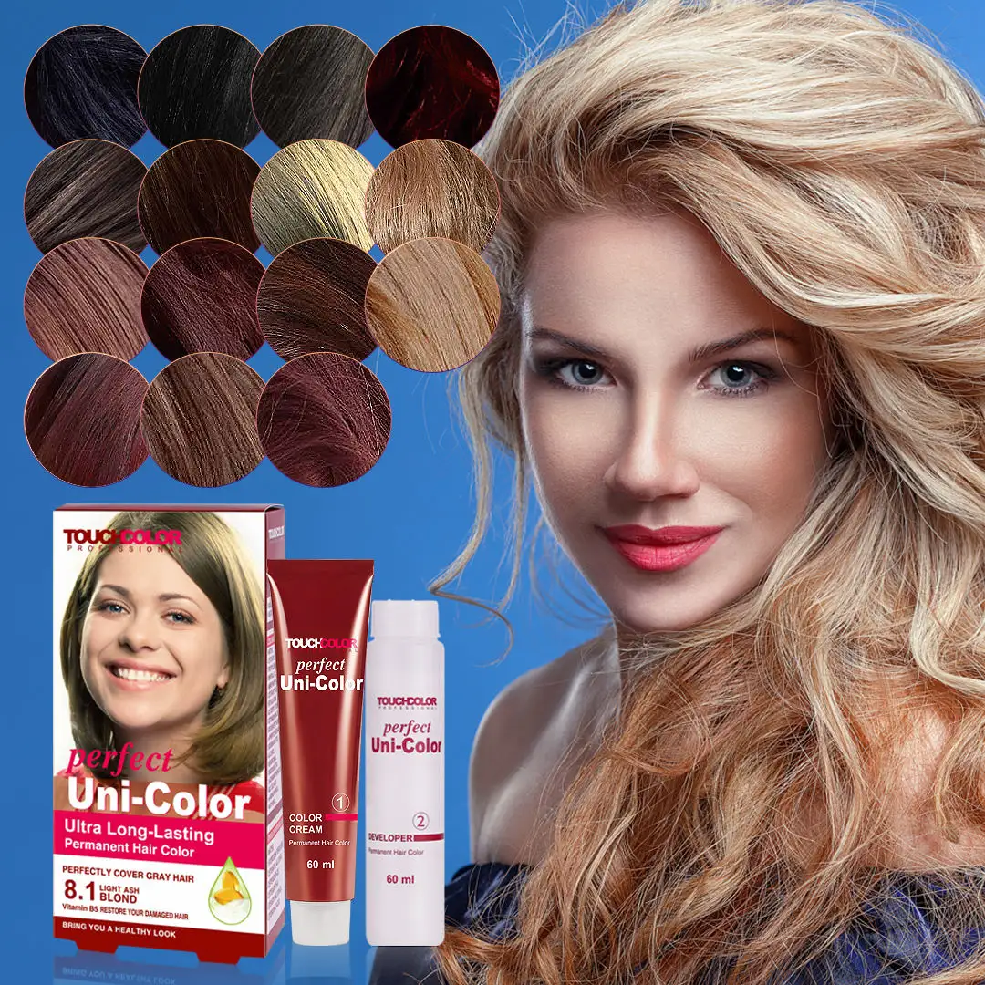 2024 Tintura de cabelo natural de cor uniforme de venda popular com vitamina B5 OEM ODM creme de marca própria