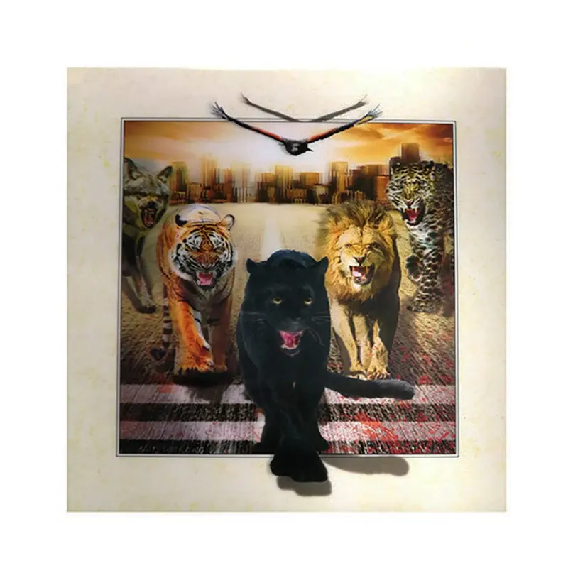 Venta al por mayor, imagen Lenticular 3d de Animal Cheetah, impresión artística, póster 5d para decoración de dormitorio