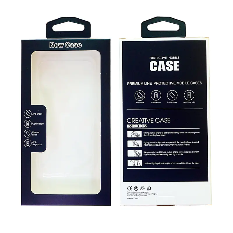 Logotipo personalizado Universal Blister Plástico Celular Smartphone Case Phone Case Embalagem Caixa