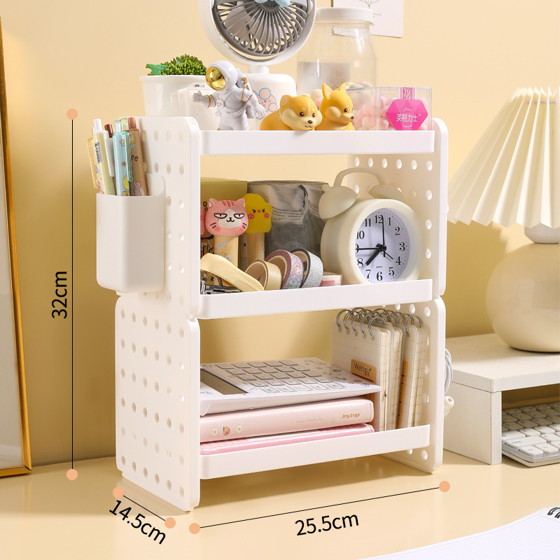 White three-layer (includes 2 tubes, 6 hooks, and 1 sticker)