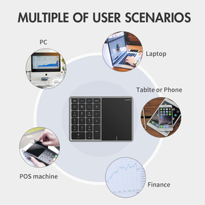 Rechargeable Wireless <strong>Numeric</strong> Keypad <strong>Keyboard</strong> 2.4G Aluminum 22-Key Number Pad With Touchpad for PC Mac.Book Windows Laptop - Product Image 5