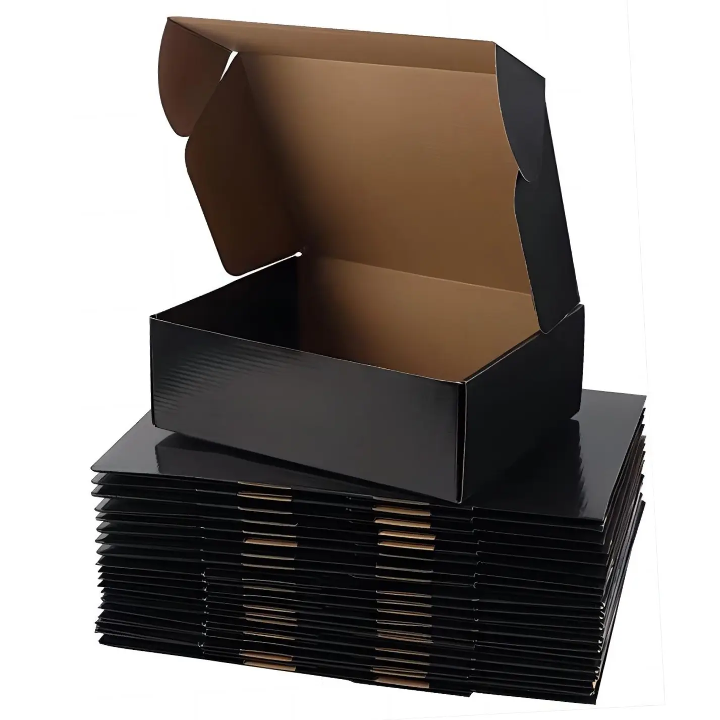 Scatole di cartone per la spedizione di vestiti postali a colori stampati personalizzati scatole per imballaggio regalo di spedizione rettangolari lunghe nere con cerniera