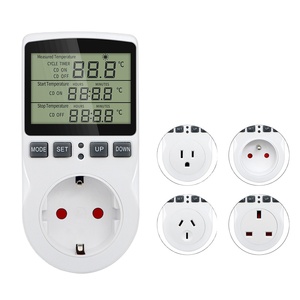 Controlador de temperatura Digital, termostato, temporizador, interruptor de 220V, enchufe de la UE con sensor de temperatura
