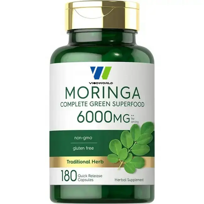 Miscela di Superfood biologico Moringa in polvere capsule di moringa sfuse organiche personalizza la polvere di foglie di moringa