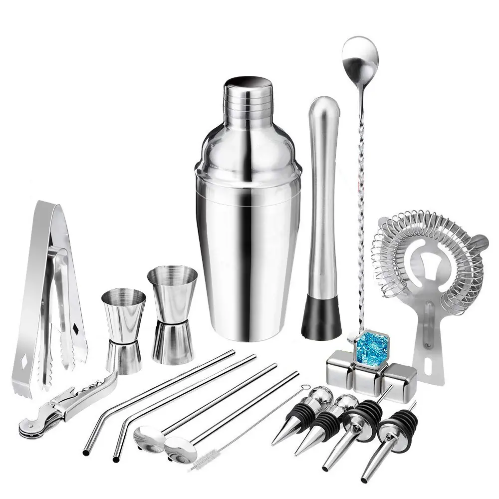Stainless Steel Cocktail Shaker Set Mixer Wine Martini Boston Shaker For Bartender Drink Party Bar Tools 550ML/750ML