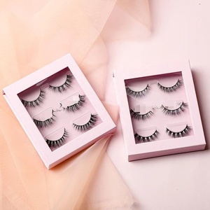 IShero Customized Green Packaging 3D Natural <strong>Mink</strong> Half <strong>Lashes</strong> Private logo Customize Eyelashes Box <strong>3</strong> Pairs Set Blue <strong>Lashes</strong> Box - Product Image 6