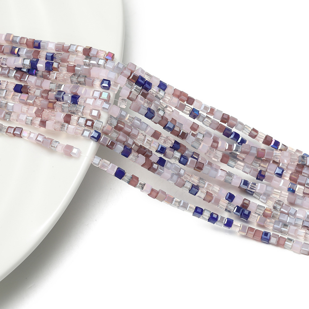 2mm Crystal Mixed Color Square Beads - Deep Blue-Purple Series