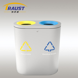 Traust 100L 2合1室内公共SUS立式垃圾桶无盖工厂分类垃圾箱垃圾容器 - Product Image 3