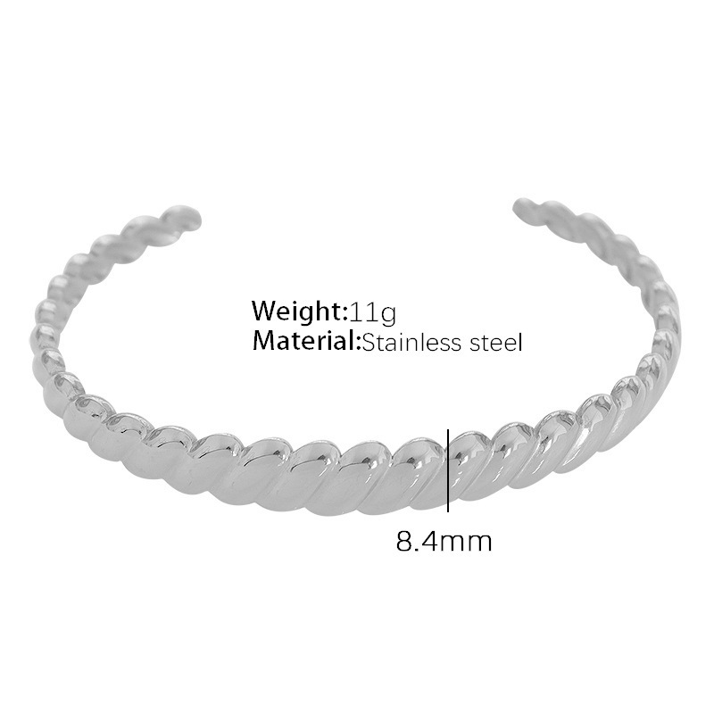 Pulsera de acero SZ34 con apertura ajustable.