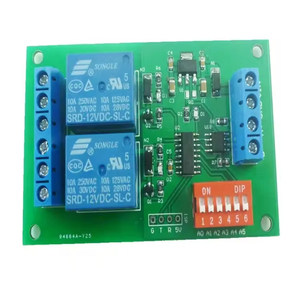 DC 12V 2 Ch RS485 Placa de relé UART Módulo de interruptor de puerto serie Modbus at Command Control para PLC Smart Home Automated Industry