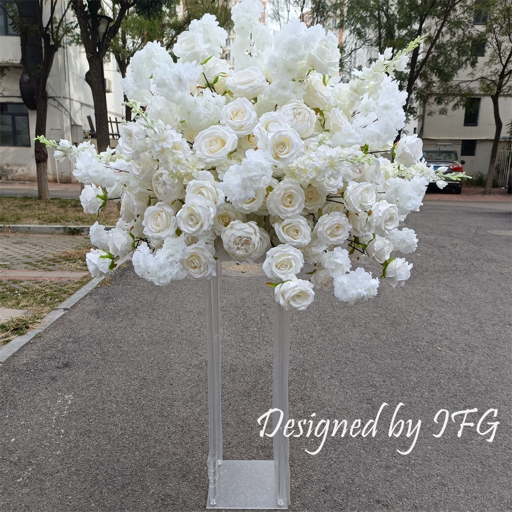 Bola de flor blanca de 75cm de diámetro 06