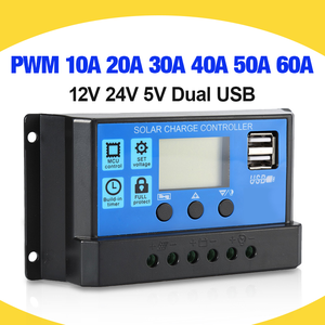 60A/50A/40A/30A/20A/10A Solar laderegler 12V 24V Auto PWM Controller LCD-Display 5V Dual USB Ausgangs regler - Product Image 3