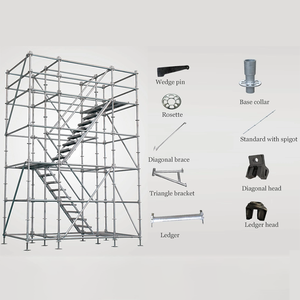 Material de construcción de edificios Sistema de andamio Ringlock estándar de acero Módulo de apuntalamiento Torre de andamio con estándar de libro mayor - Product Image 6