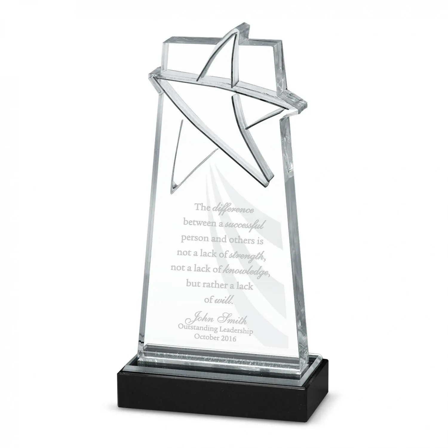 Biểu tượng tùy chỉnh lưu niệm giải thưởng ngôi sao Acrylic Trophy
