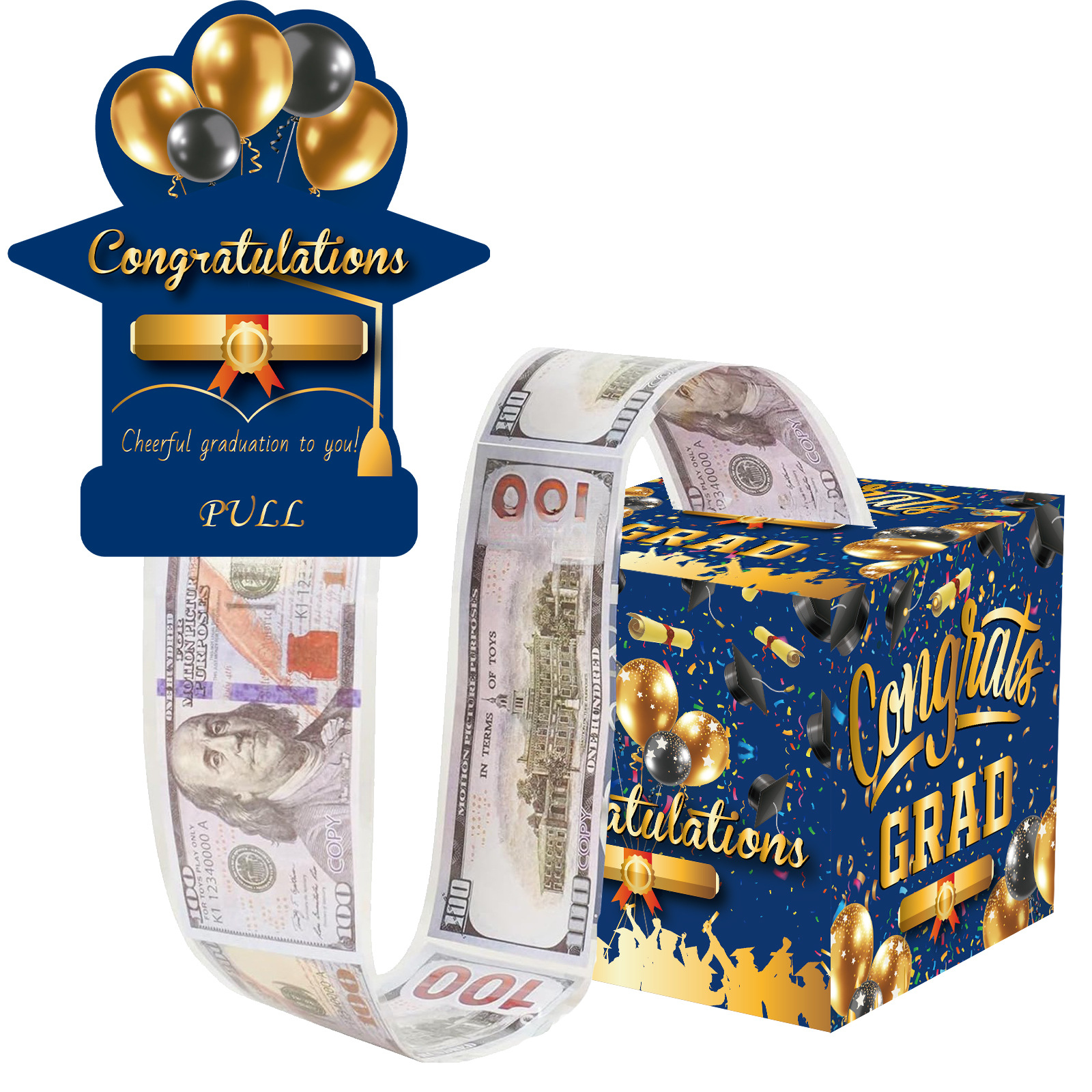 Ballon bleu et confettis