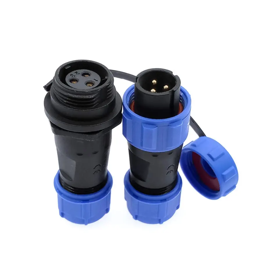 SP13 SP17 SP21 2-9Pin Connector Aviation Threaded Coupling Connectors Electrical Power Waterproof Male Female Connector Plug