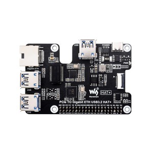 PCIe a Gigabit Ethernet y USB 3,2 Gen1 HAT para Raspberry Pi 5, 3,2 Gen1 USB 3x, 1x Gigabit Ethernet, SIN controlador, Plug and Play - Product Image 4