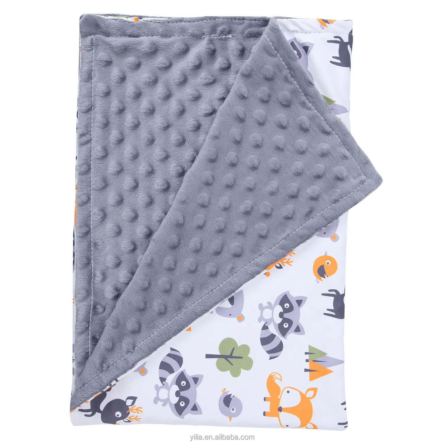 Wholesale Customized Reversible Super Plush Double Thickened Sublimation Baby Fleece Blanket Minky Dot with Printing Patterns